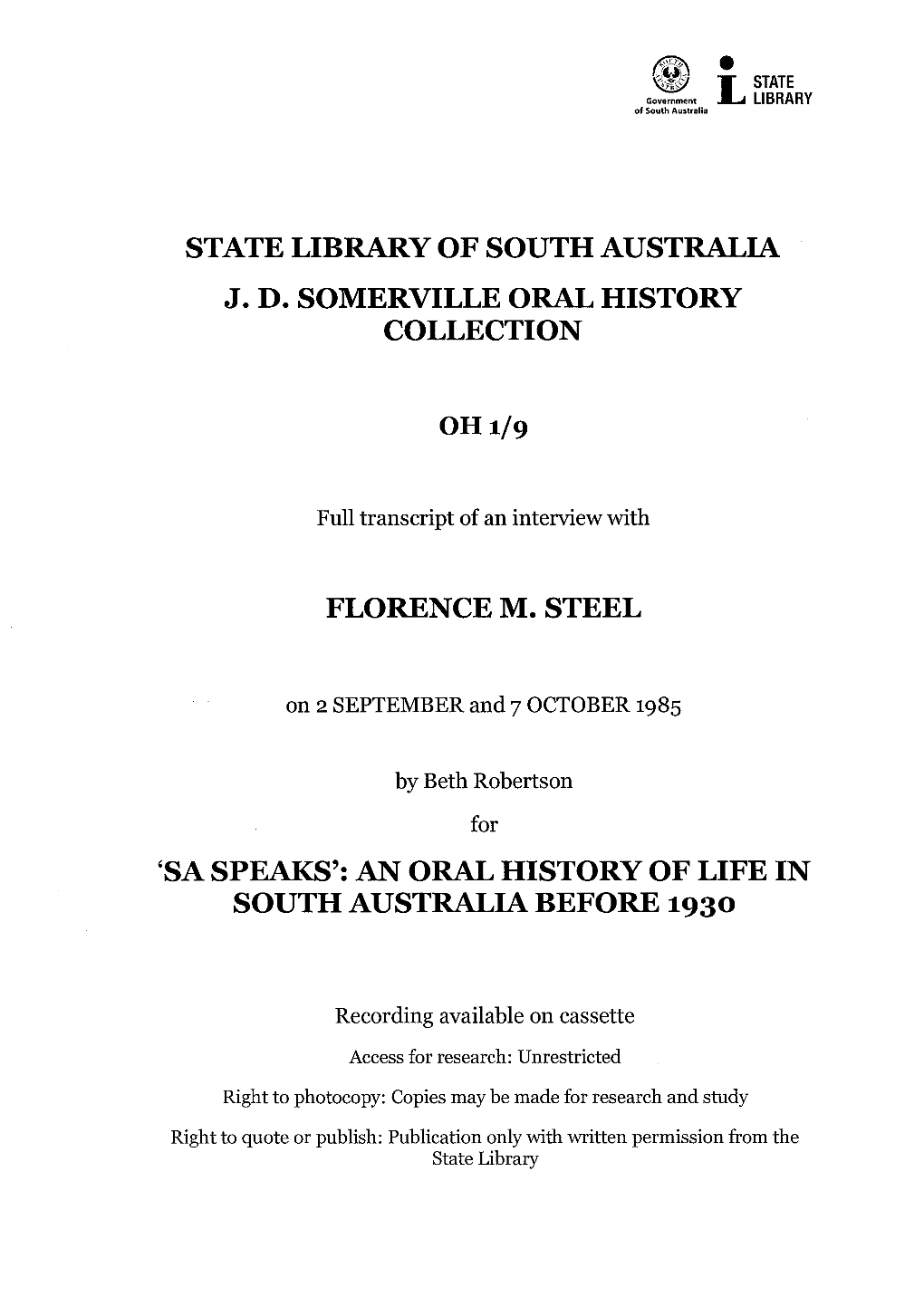 Alb •Ir STATE Government LIBRARY of South Australia