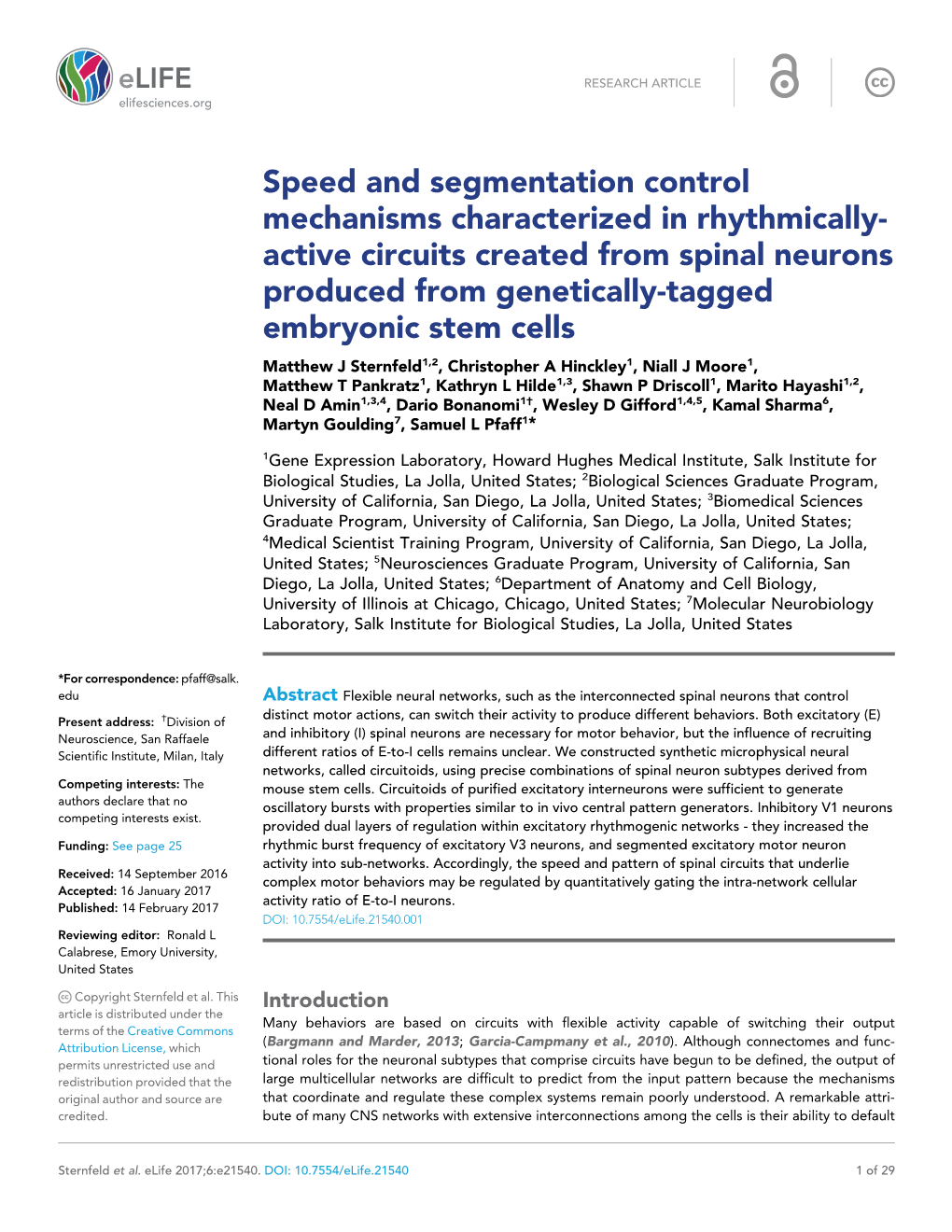 Speed and Segmentation Control Mechanisms Characterized in Rhythmically- Active Circuits Created from Spinal Neurons Produced Fr