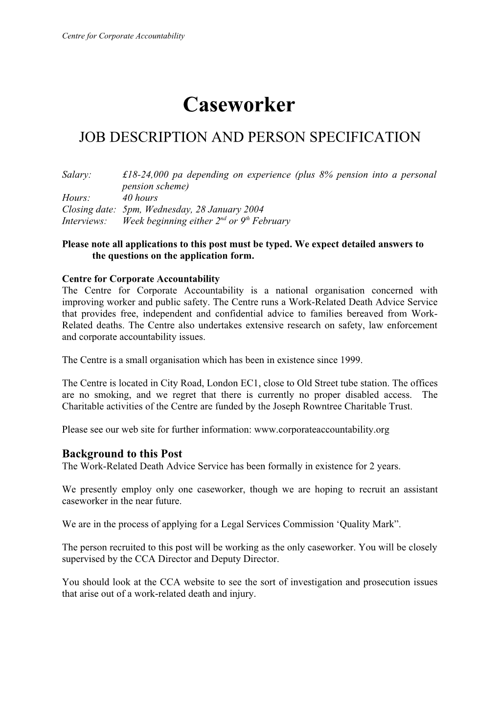 Job Description and Person Specification s4