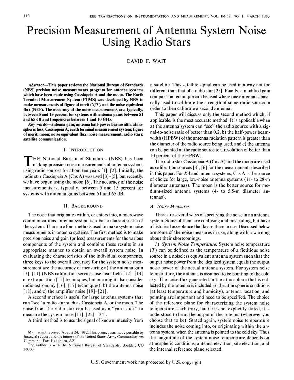 Precision Measurement of Antenna System Noise Using Radio Stars