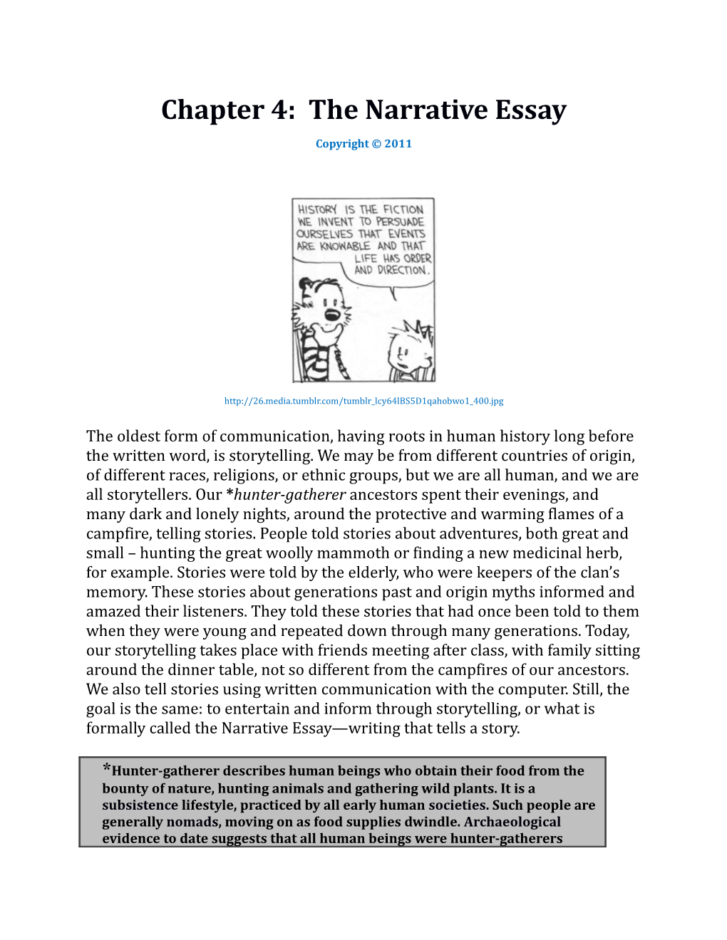 Chapter 4: the Narrative Essay