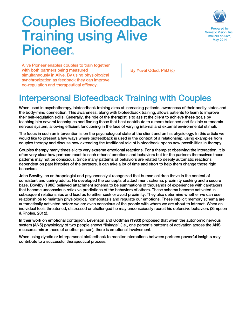 Couples Biofeedback Training Using Alive Pioneer®