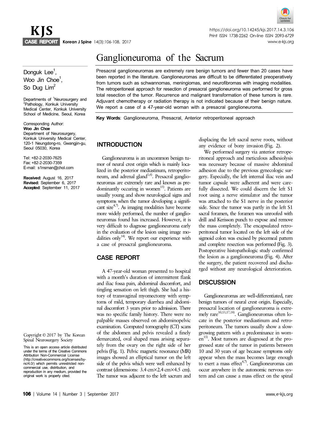 Ganglioneuroma of the Sacrum