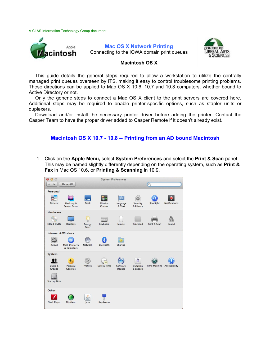 A CLAS Information Technology Group Document