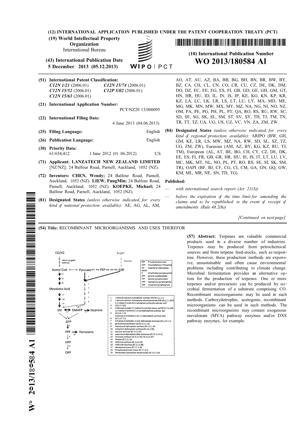 WO 2013/180584 Al 5 December 2013 (05.12.2013) P O P C T