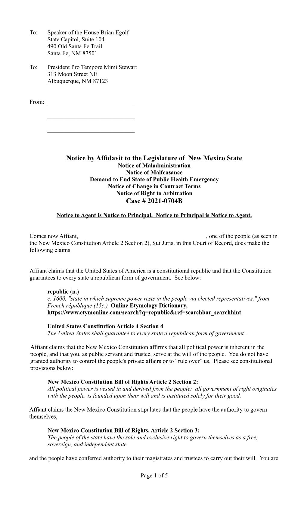 Affidavit NM Legislature Final