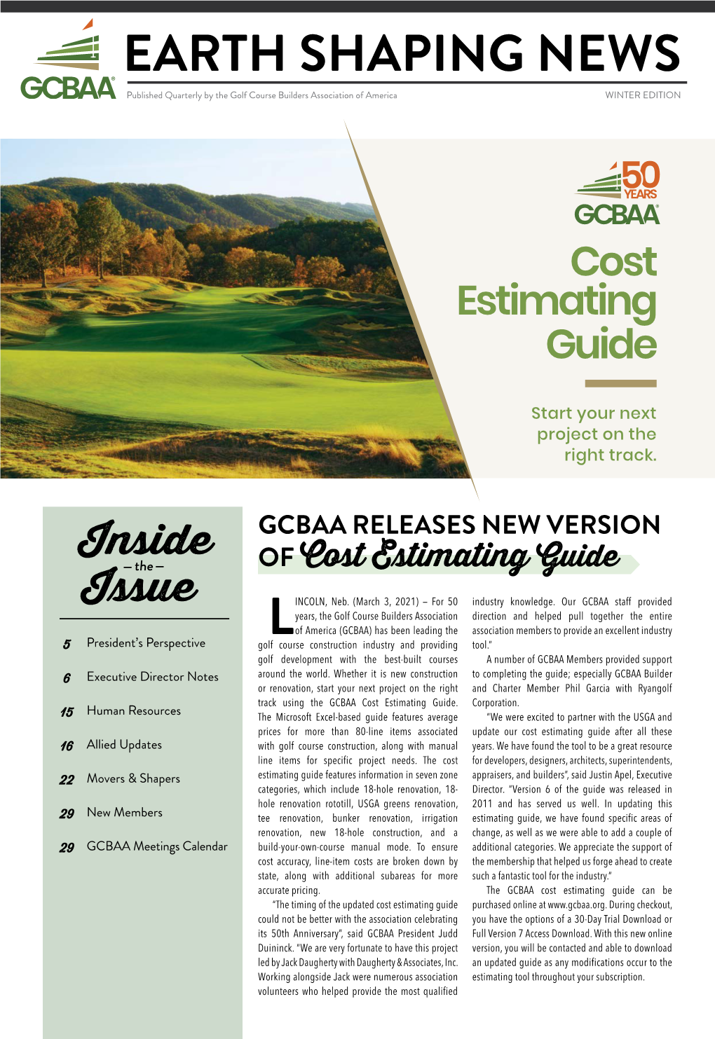 Gcbaa Earth Shaping Newsletter