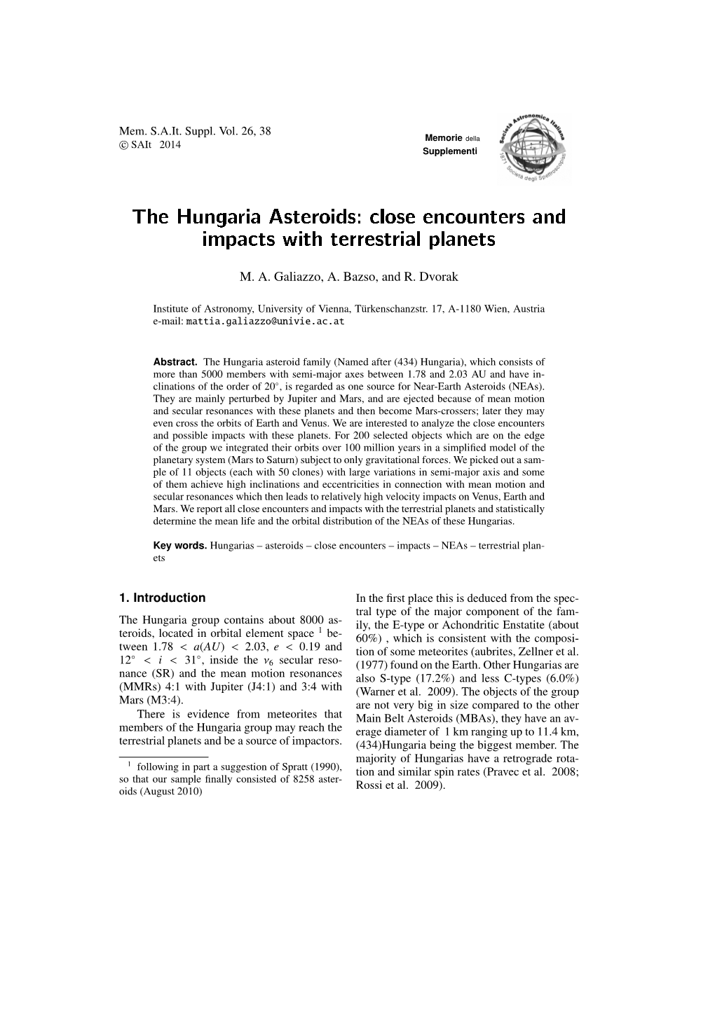 The Hungaria Asteroids: Close Encounters and Impacts with Terrestrial Planets