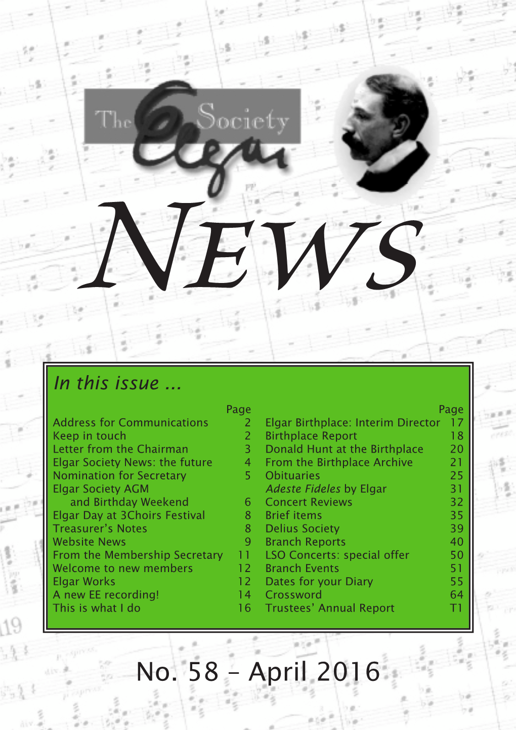 No. 58 – April 2016 Address for Communications