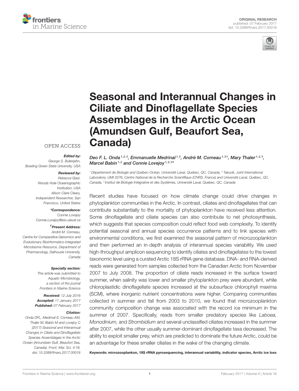 Seasonal and Interannual Changes in Ciliate and Dinoflagellate