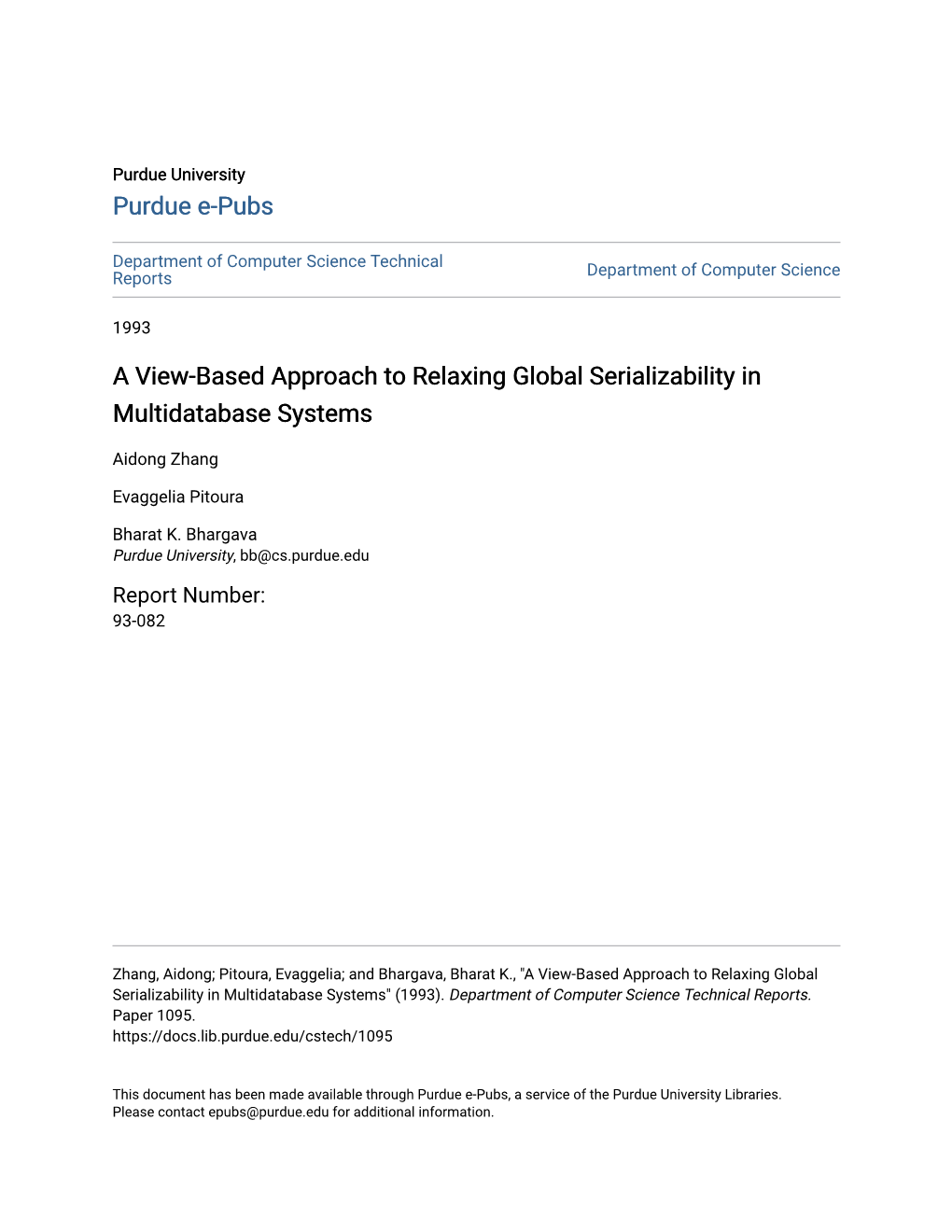 A View-Based Approach to Relaxing Global Serializability in Multidatabase Systems