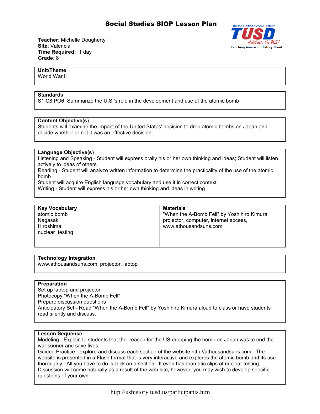 SIOP Lesson Plan s5