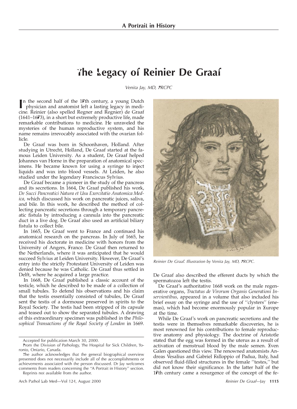 The Legacy of Reinier De Graaf