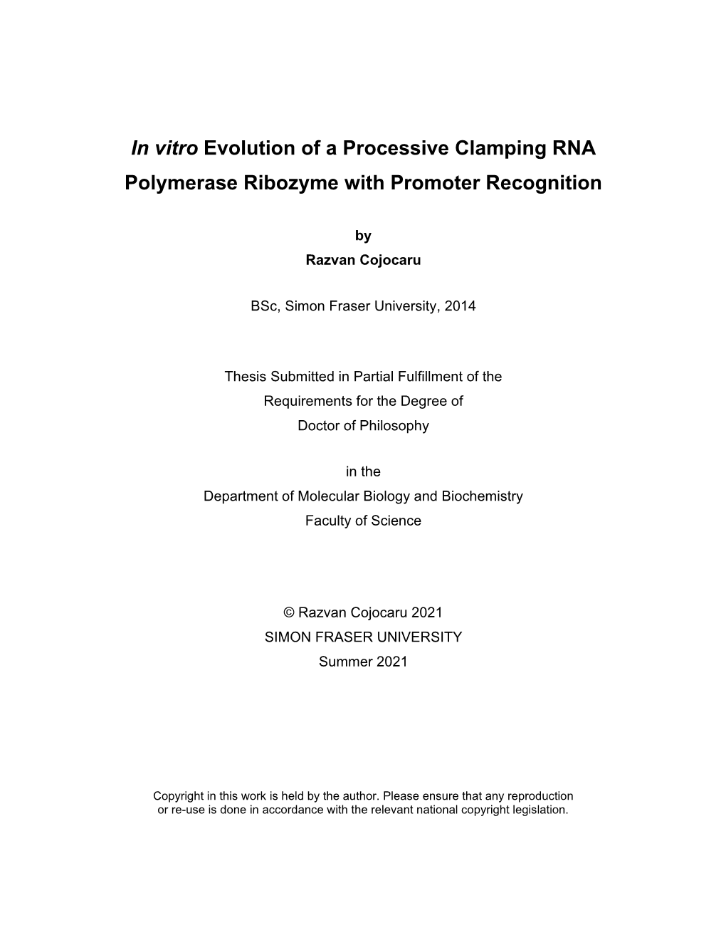 Polymerase Ribozyme with Promoter Recognition