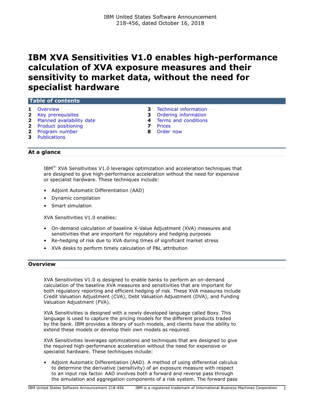 IBM XVA Sensitivities V1.0 Enables High-Performance Calculation Of