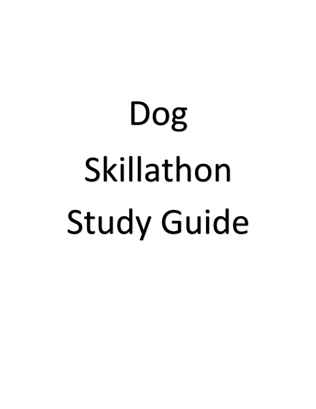 Dog Skillathon Study Guide