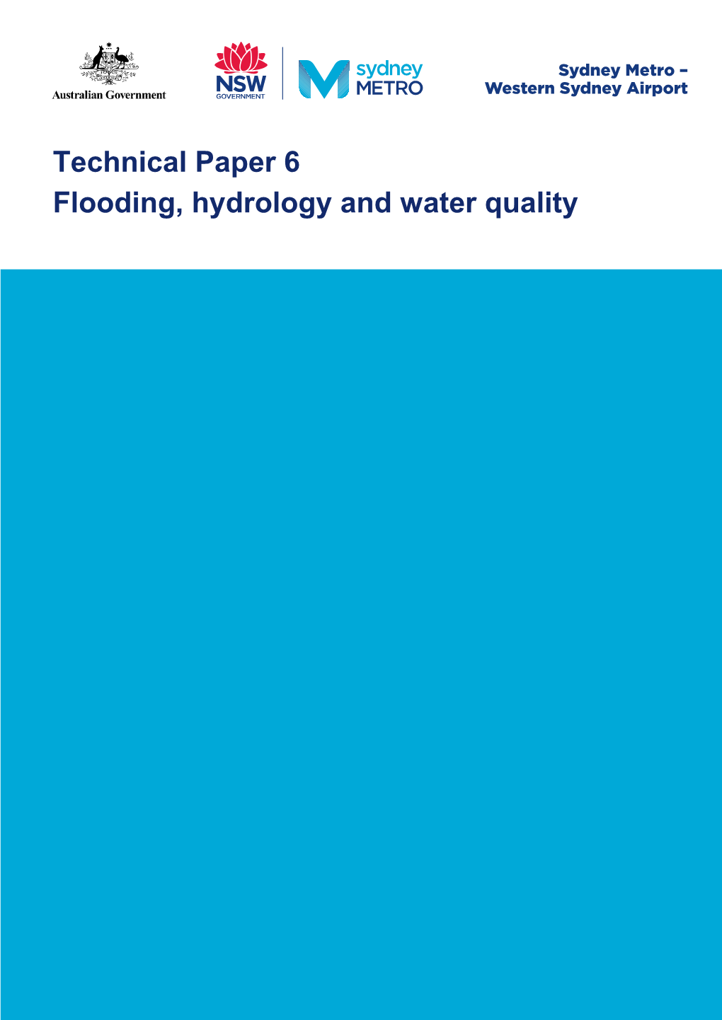 Technical Paper 6 Flooding, Hydrology and Water Quality