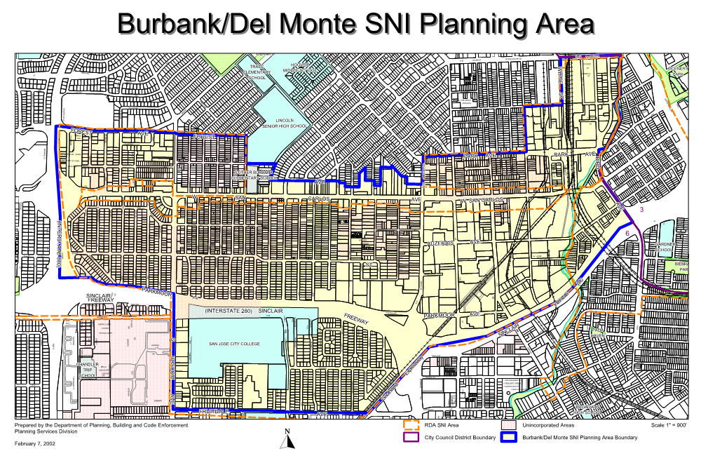 Burbank/Del Monte SNI Planning Area Boundary February 7, 2002 %