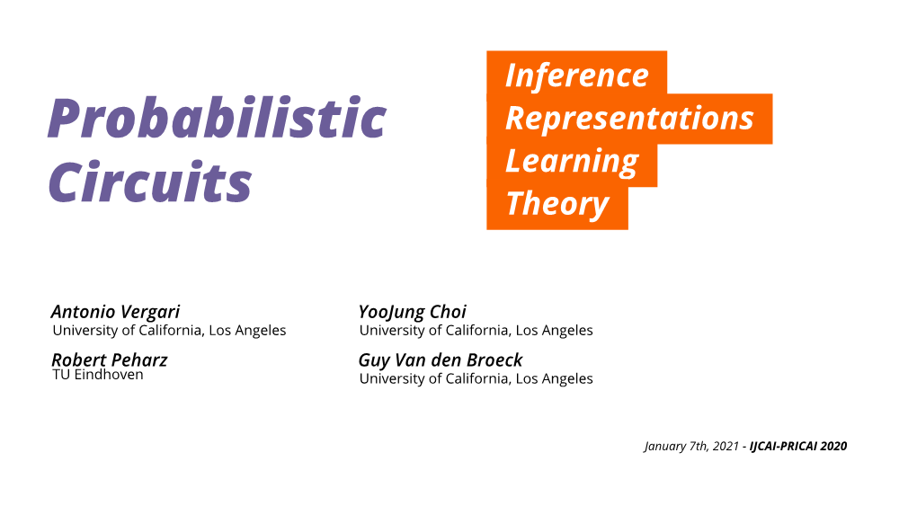 Probabilistic Circuits: Representations, Inference, Learning and Theory