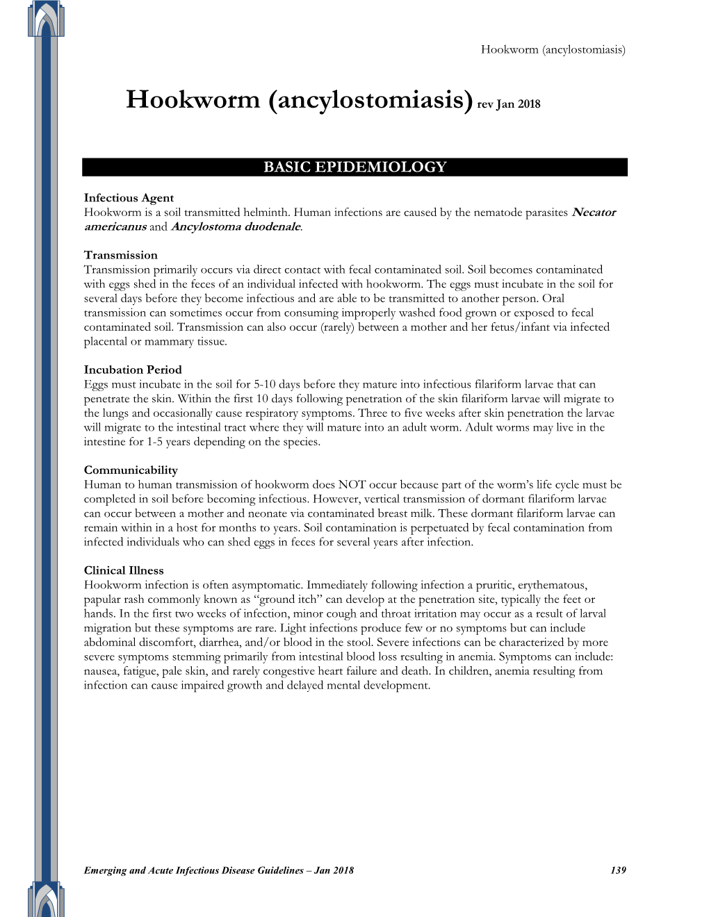 Hookworm (Ancylostomiasis)