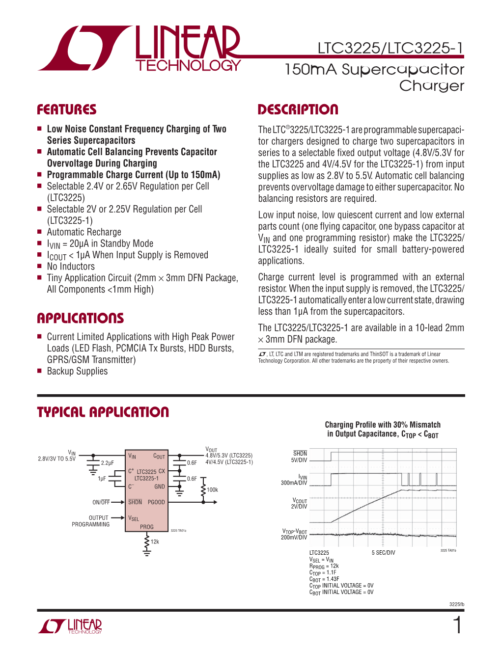 Ltc3225/Ltc3225-1