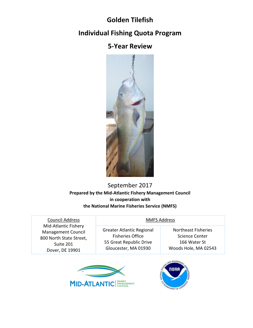 Golden Tilefish Individual Fishing Quota Program 5-Year Review