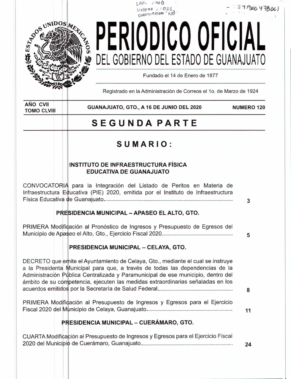 Periodico Oficial Del Gobierno Del Estado De Guanajuato