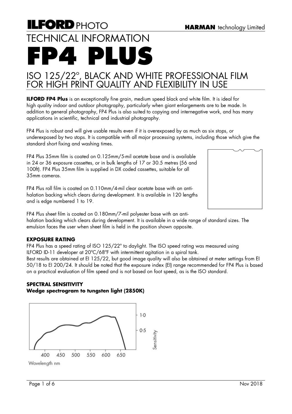 FP4 Plus Is an Exceptionally Fine Grain, Medium Speed Black and White Film