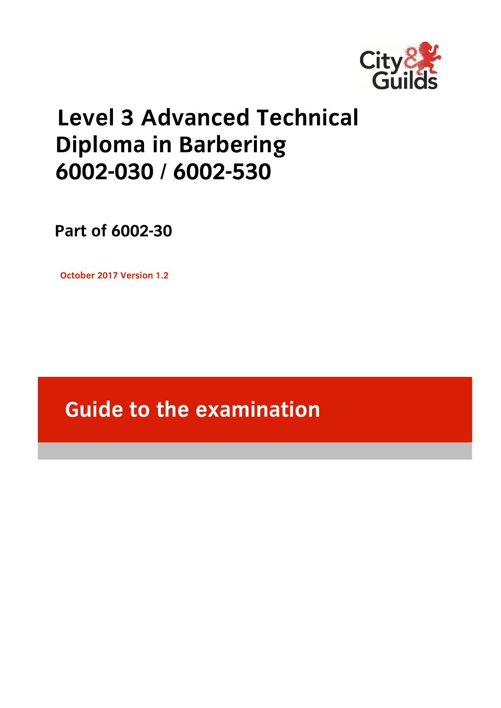 Leve Level 3 Advanced Technical Diploma in Barbering 6002-030 / 6002-530