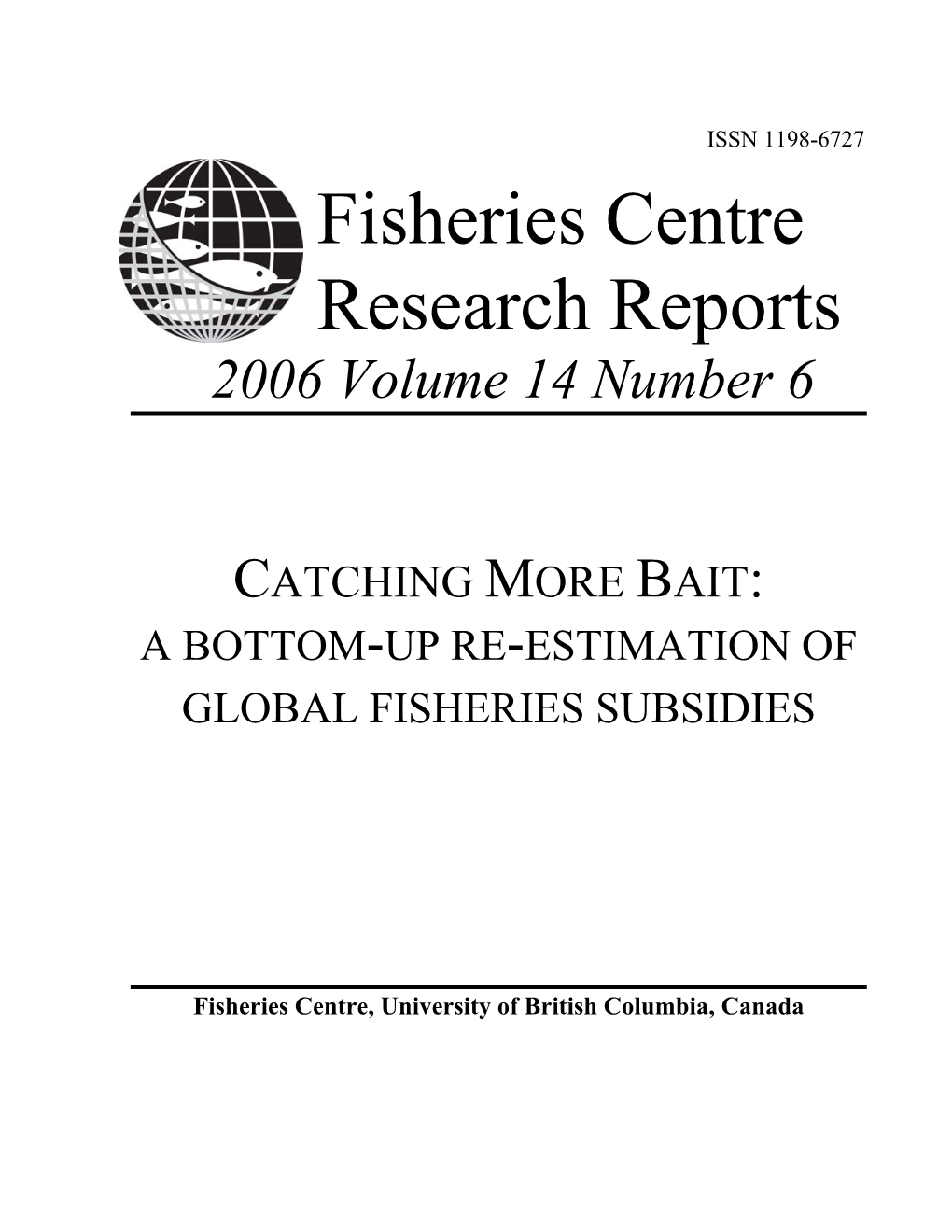 Fisheries Centre Research Reports 2006 Volume 14 Number 6