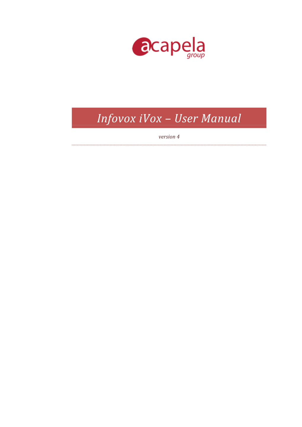 Infovox Ivox – User Manual