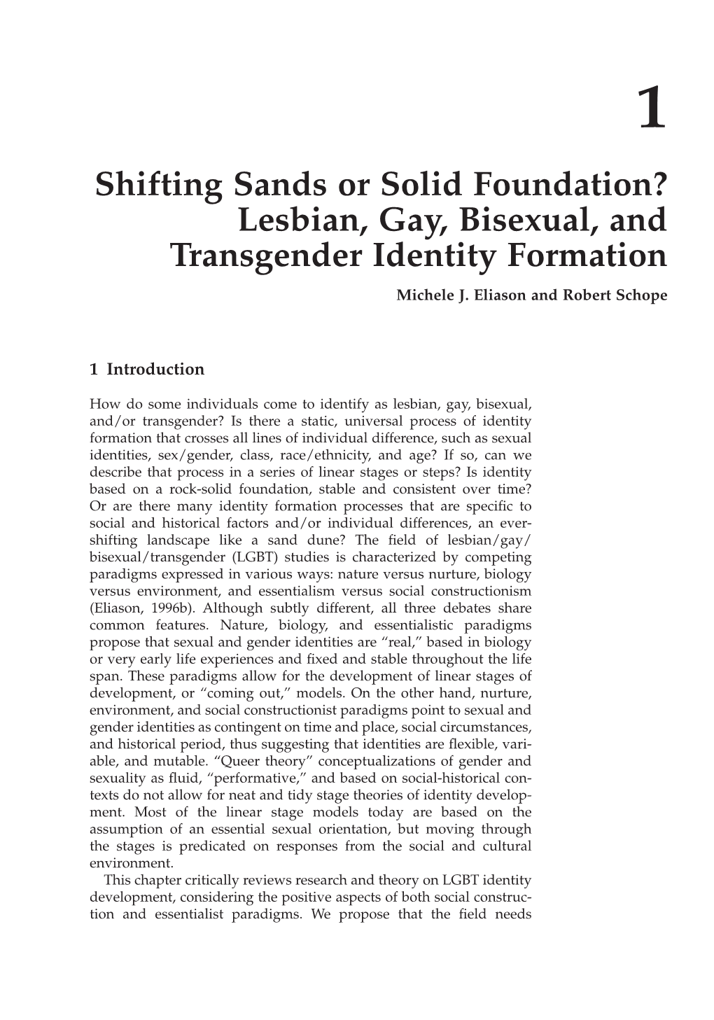 Lesbian, Gay, Bisexual, and Transgender Identity Formation Michele J