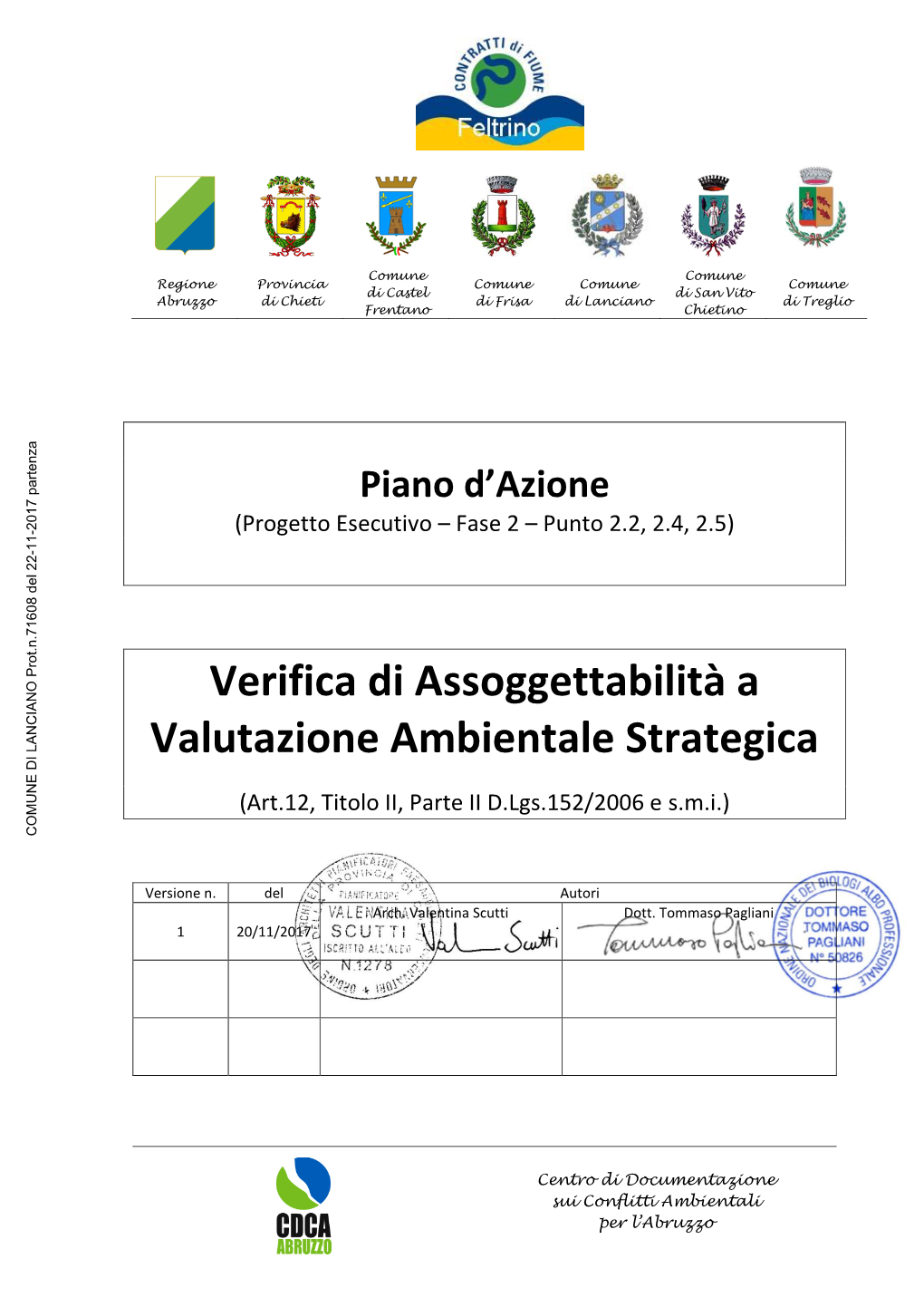 Piano Di Assoggettabilita' a Vas Contratto Di