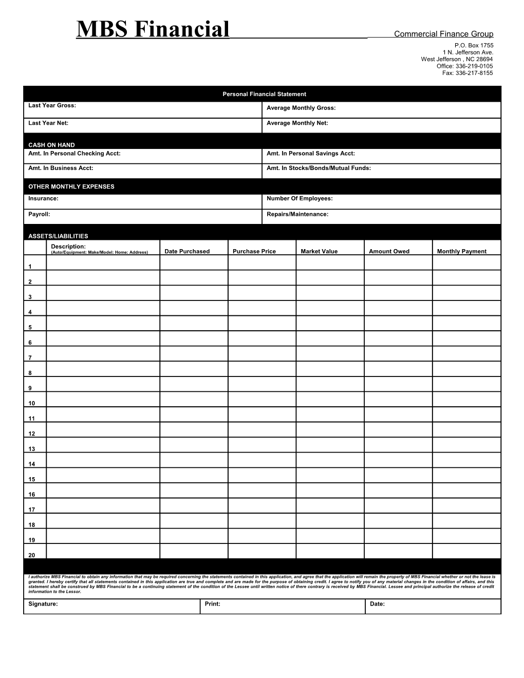 Personal Financial Statement s1