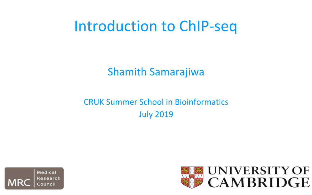 Introduction to Chip-Seq