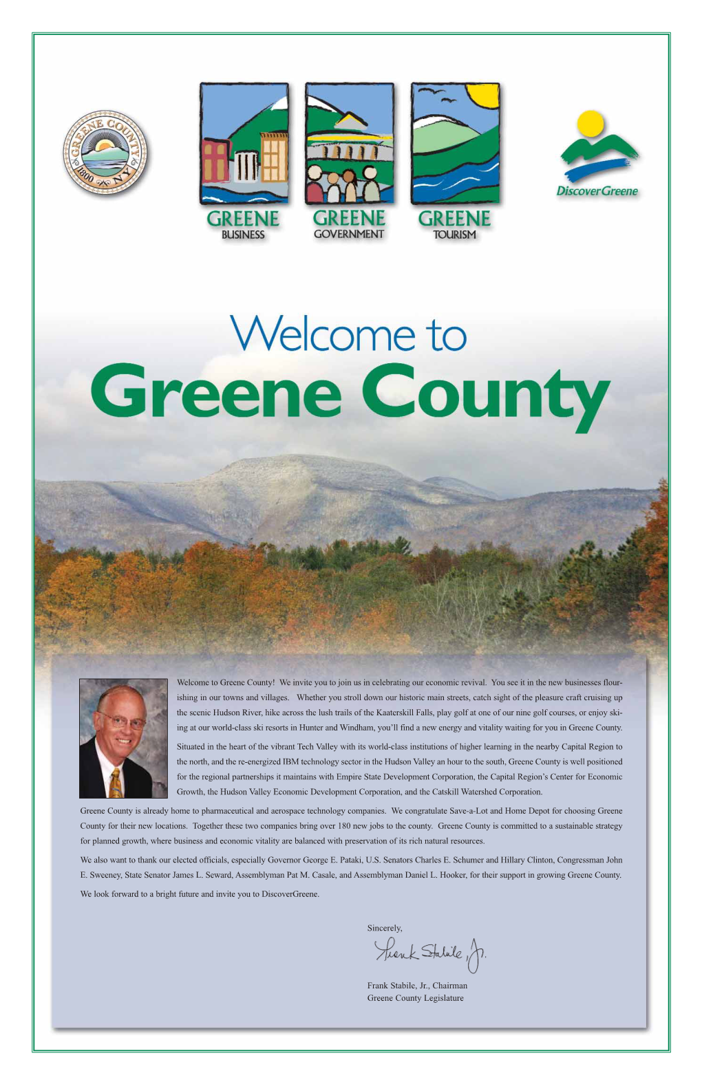 Welcome to Greene County! We Invite You to Join Us in Celebrating Our Economic Revival