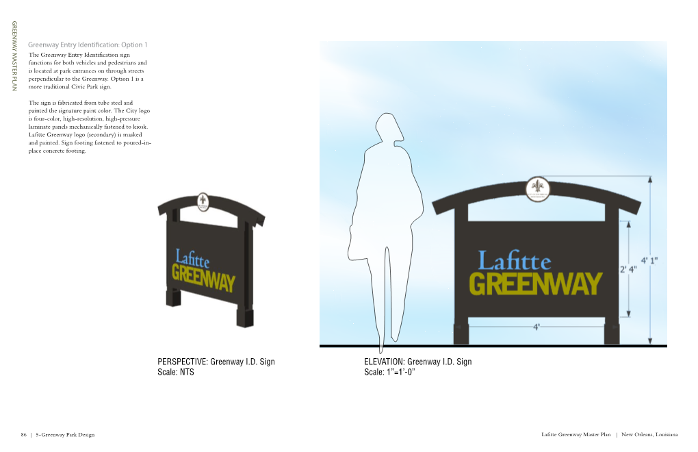 NTS ELEVATION: Greenway ID Sign Scale: 1”=1'-0”