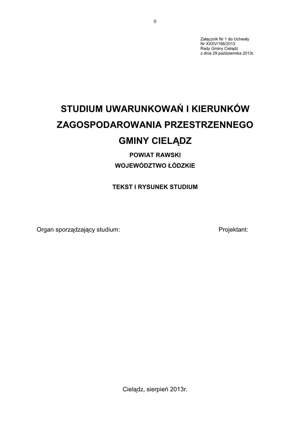 Studium Uwarunkowań I Kierunków Zagospodarowania Przestrzennego