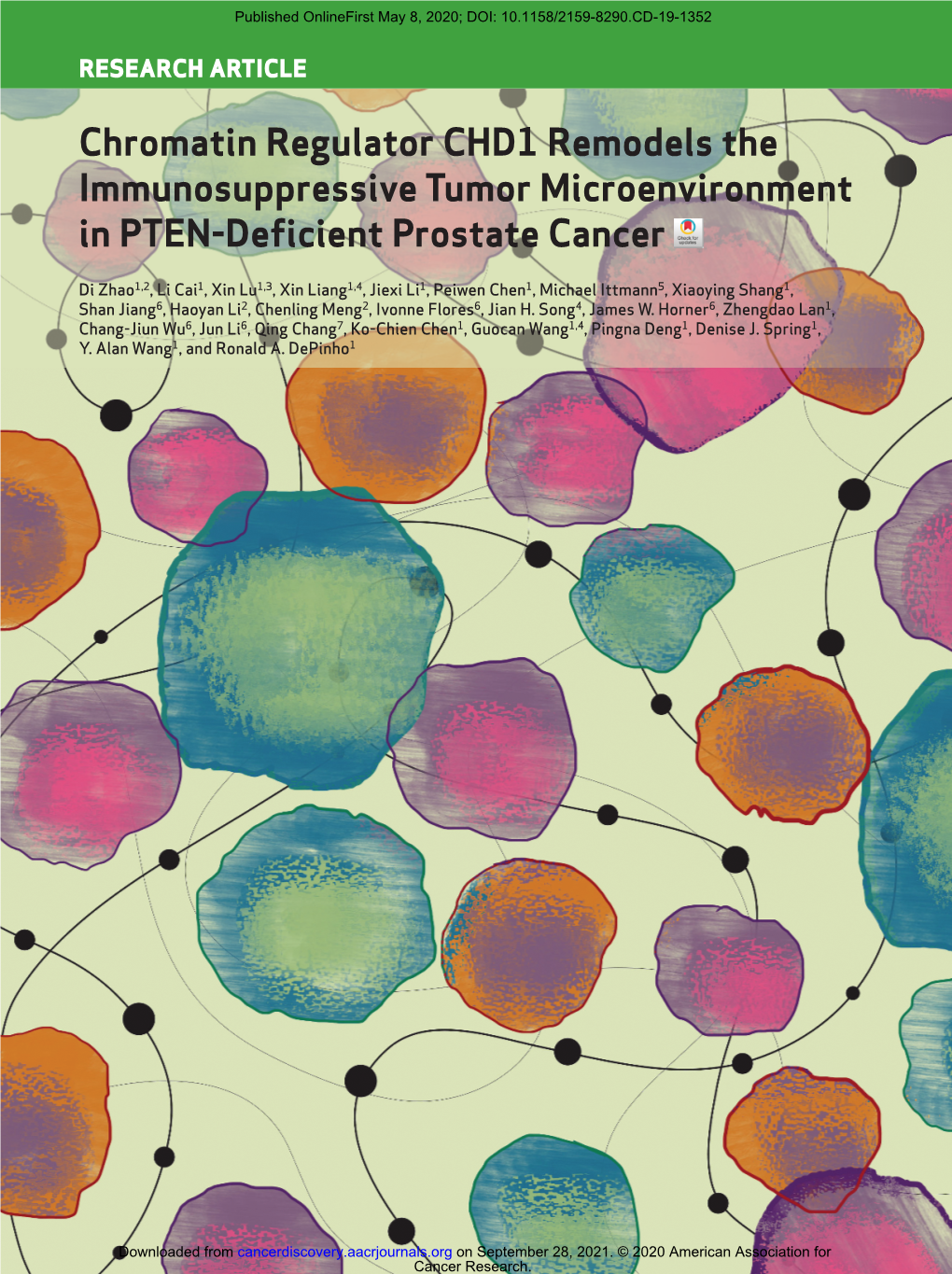 Chromatin Regulator CHD1 Remodels the Immunosuppressive Tumor Microenvironment in PTEN-Deﬁ Cient Prostate Cancer