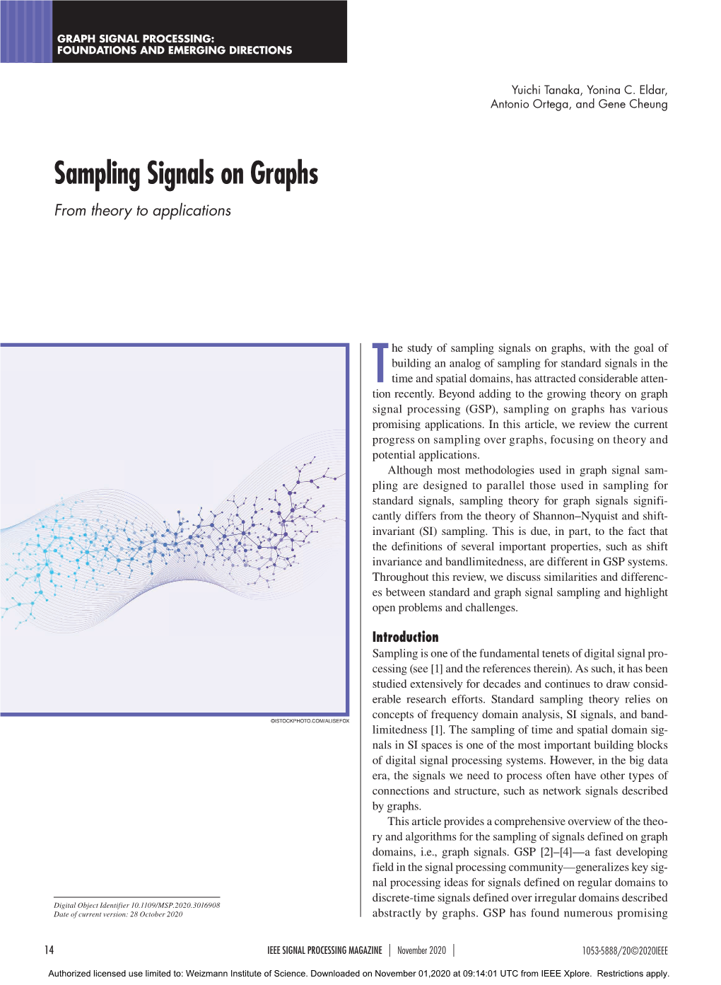 Sampling Signals on Graphs: from Theory to Applications
