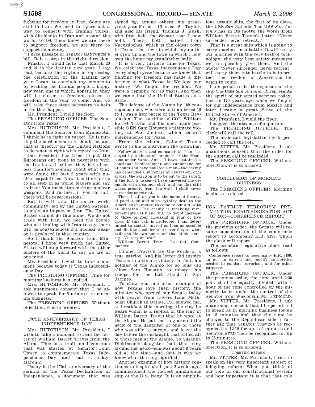 Congressional Record—Senate S1598