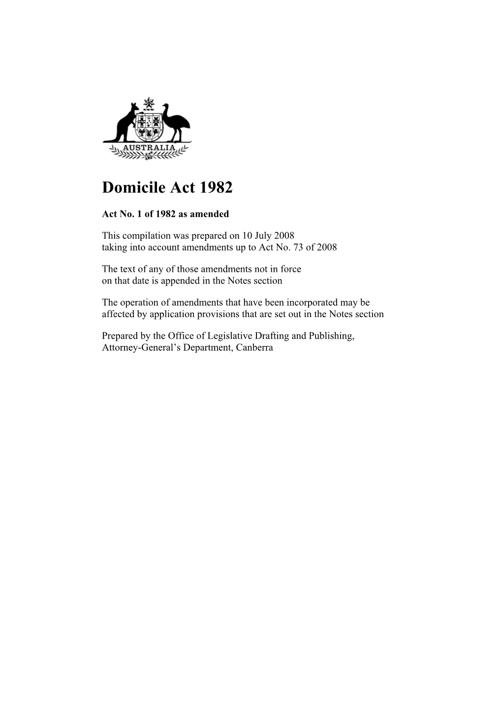 Domicile Act 1982
