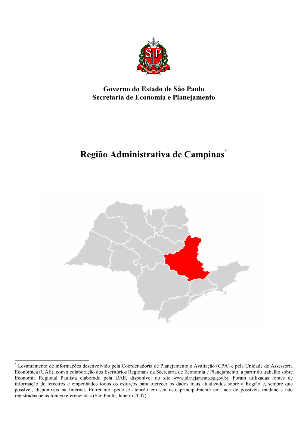 Região Administrativa De Campinas *