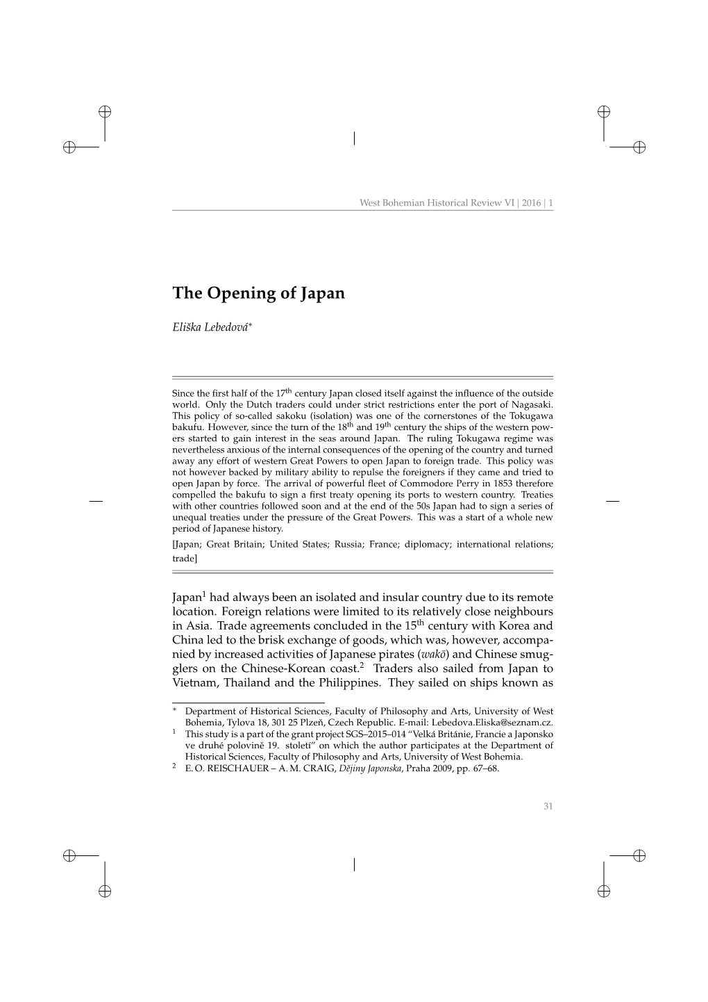 The Opening of Japan
