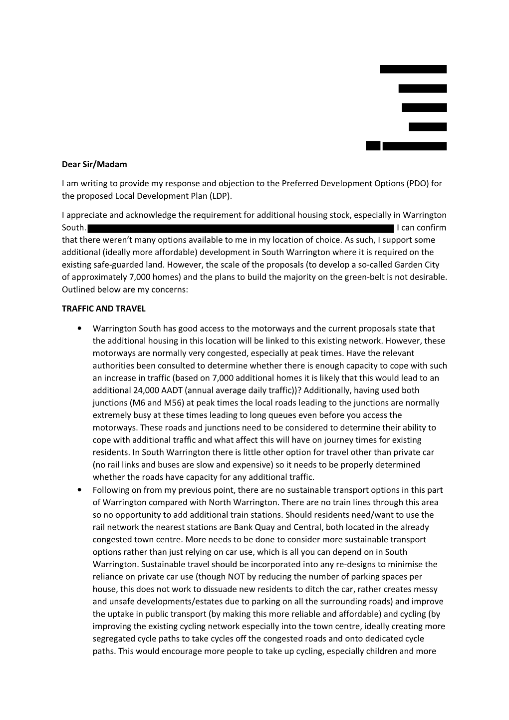 PDO) for the Proposed Local Development Plan (LDP)