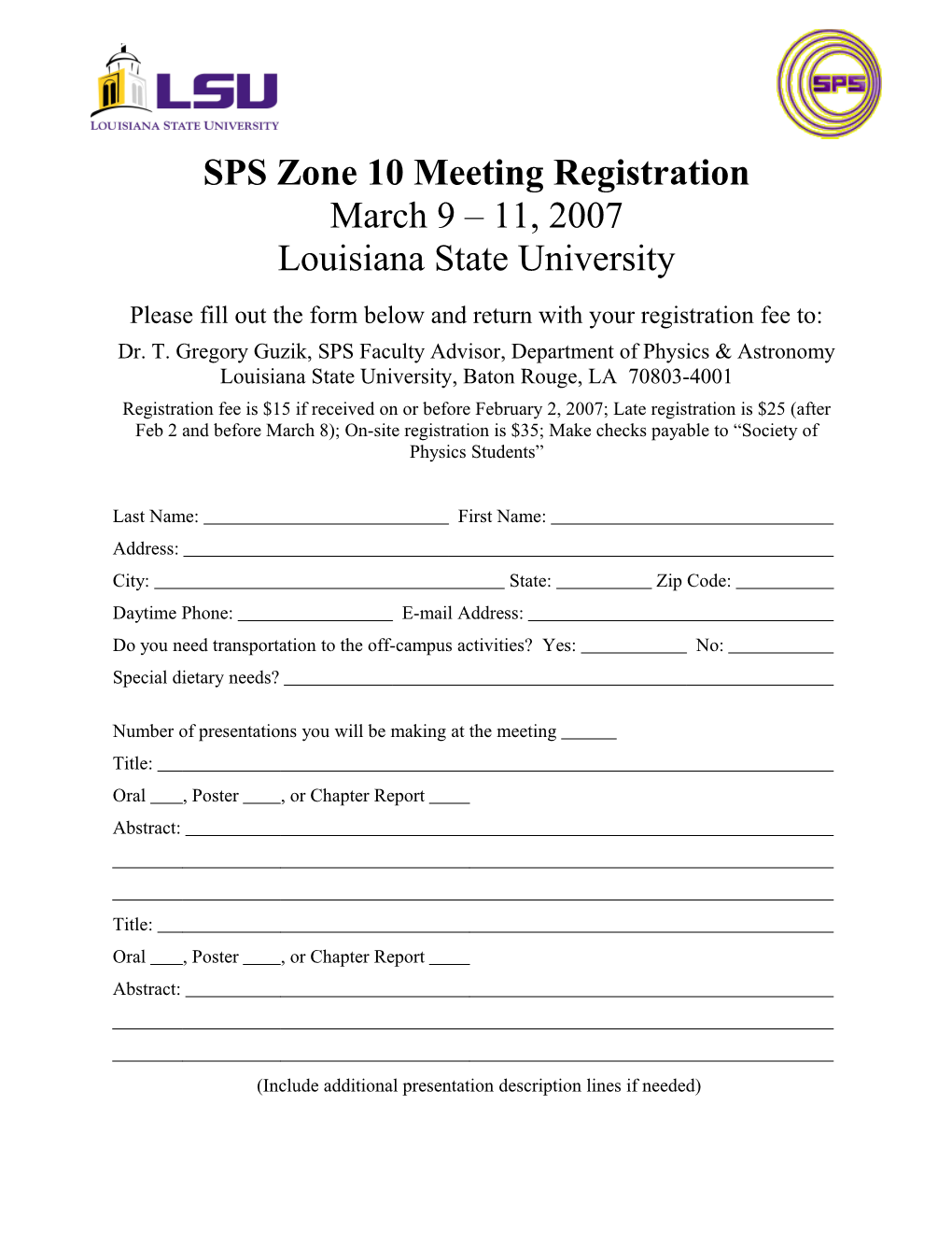 SPS Zone 10 Meeting Registration