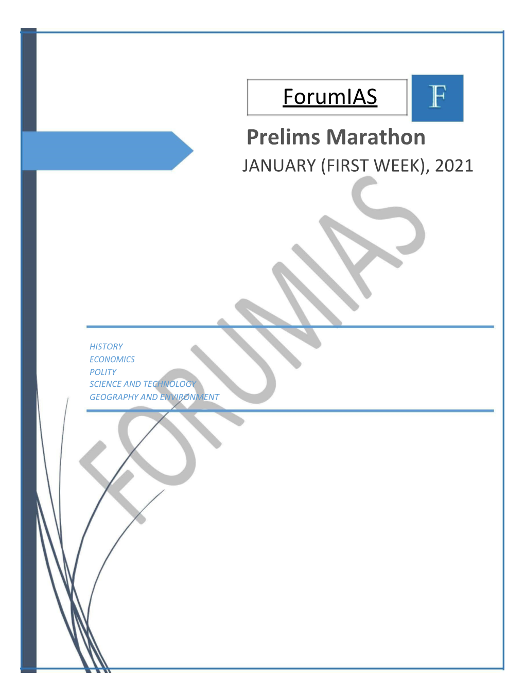 Prelims Marathon JANUARY (FIRST WEEK), 2021