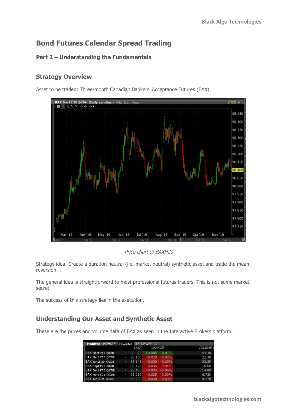 Bond Futures Calendar Spread Trading