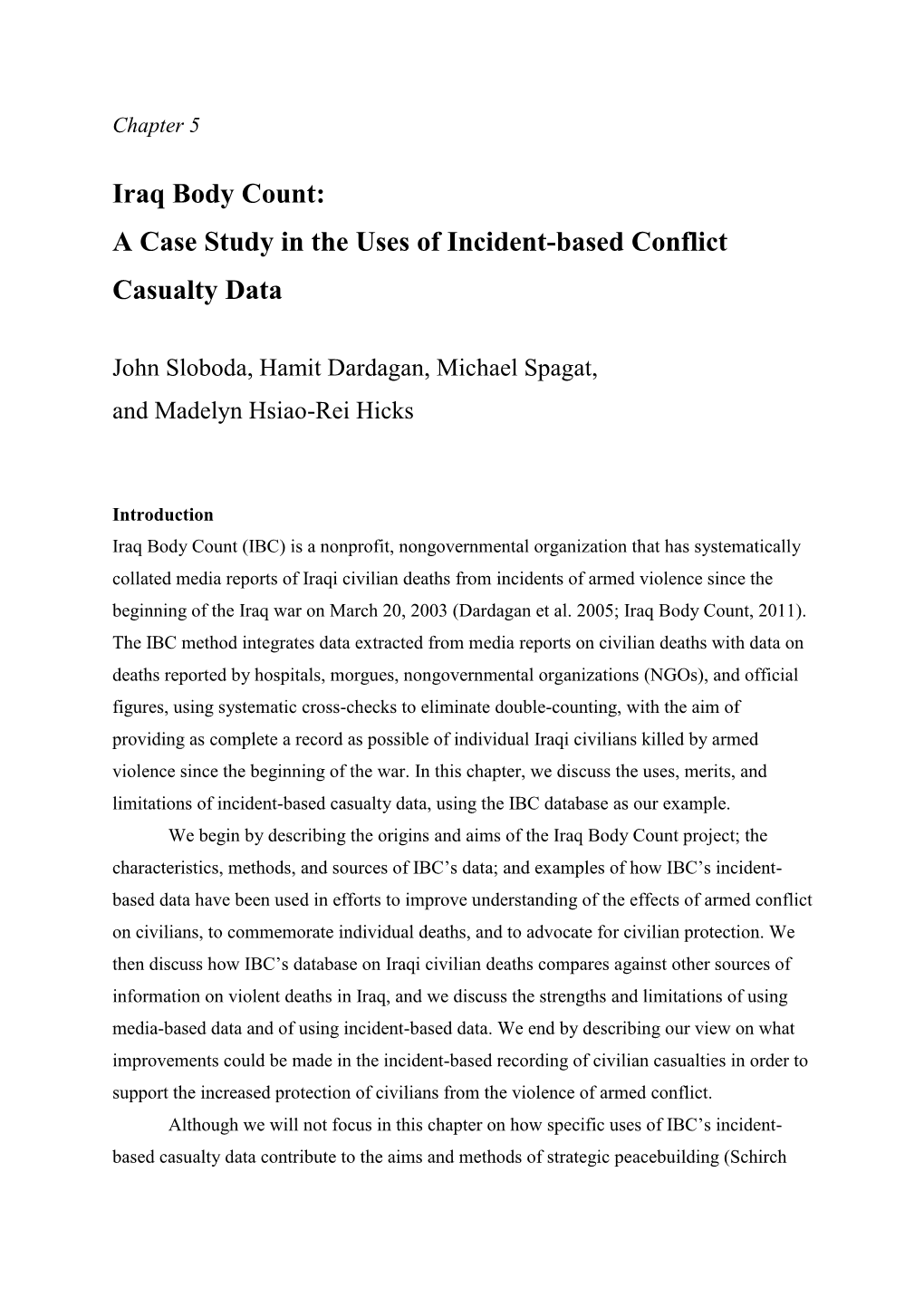 Iraq Body Count As a Case Study in the Use Of