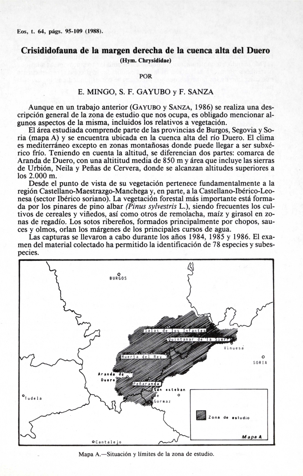 Crisididofauna De La Margen Derecha De La Cuenca Alta Del Duero E